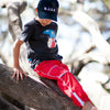 Red Waterproof pants - Slicks Zippers by Run Jump Splash Play