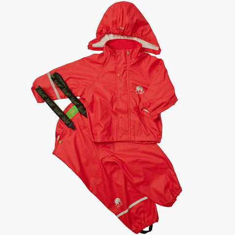 Basic Rainwear Set (Jacket & Pants) in Red, by CeLaVi